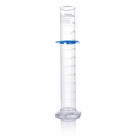Globe Scientific Cylinder, Graduated, Globe Glass, 2000mL, Class B, To Deliver (TD), Dual Grads, ASTM E1272, 1/Box 8332000